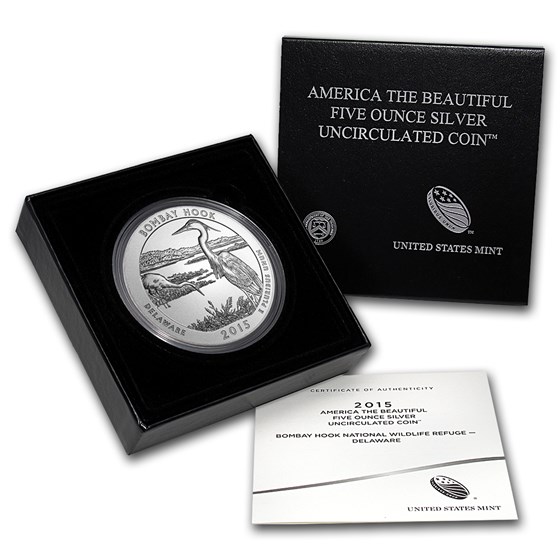2015-P 5 oz Silver ATB Bombay Hook (w/Box & COA) 2015-P 5 oz Silver ATB Bombay Hook (w/Box & COA)